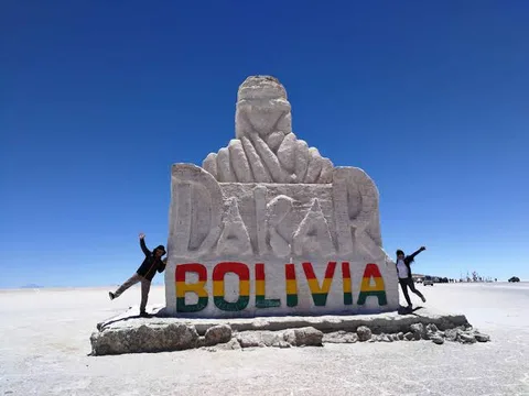 The Dakar Rally monument carved in salt