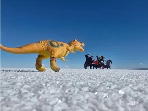 Perspective photography on the salt flats