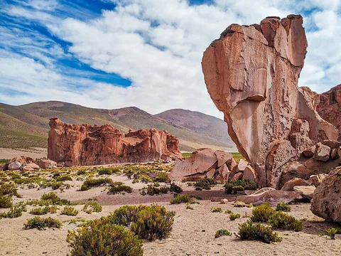 Eroded rock towers in the Valle de Rocas